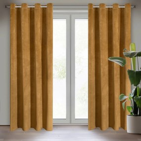 ZATEMŇOVACÍ ZÁVES NA KRÚŽKOCH RIA 140X250 CM MEDOVÁ