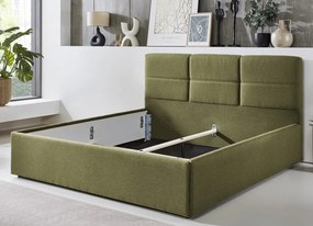 Posteľ Domango 140x200 cm, olivovo zelená látka