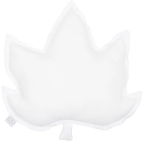 Cotton &amp; Sweets Ľanový vankúš javorový list biela 43×43 cm