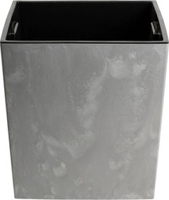 PLASTOVÝ KVETINÁČ FLORE 41X39,5X39,5 CM IMITÁCIA BETÓNU SIVÁ