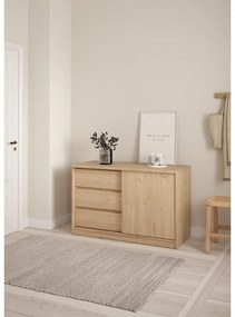 Komoda v dekore duba s posuvnými dverami v prírodnej farbe 119x76x50 cm Naia – Tvilum