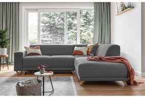 Sivá rozkladacia/s úložným priestorom rohová pohovka (pravý roh/do L) Classy Sophie – Miuform