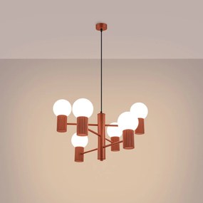 Luster Halo, 6x biele sklenené tienidlo, ro