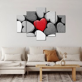 Obraz drevených srdiečok (150x105 cm)