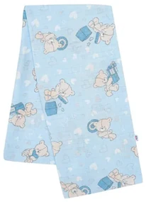 NEW BABY Bavlnená plienka s potlačou New Baby modrá medvedík a srdiečko