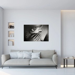 Obraz - Lotos v rukách Budhu (90x60 cm)