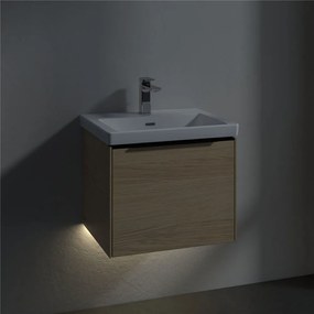 VILLEROY &amp; BOCH Subway 3.0 závesná skrinka pod umývadlo, 1 zásuvka, s LED osvetlením, 523 x 447,5 x 429 mm, Nordic Oak, C579L1VJ