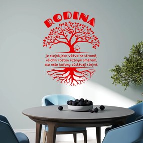 Veselá Stena Samolepka na stenu na stenu Rodina s koreňmi Farba: červená, Veľkosť: 100 x 76 cm