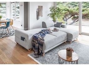 Svetlosivá rozkladacia/s úložným priestorom rohová pohovka Classy Sophie – Miuform