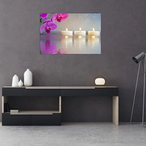 Obraz sviečok na vode (90x60 cm)
