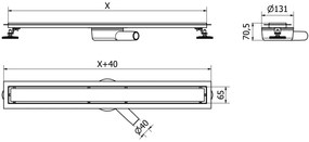 Mexen Flat 360°, nerezový sprchový žľab vzor M13 2v1 na vloženie dlažby 90 cm, zlatá lesklá, 1510090-40