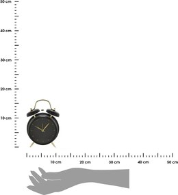 Stolový budík Aspiro 16 cm čierny/zlatý