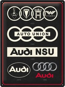 Plechová ceduľa Audi - Logos, (30 x 40 cm)