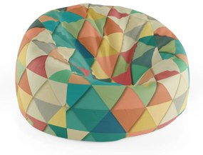 Sablio Sedací vak Cocoon Trojuholníky - 75 x 45 x 35 cm