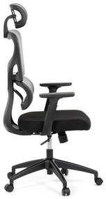 Kancelárska ergonomická stolička GRANT — sieť, látka, čierna / sivá
