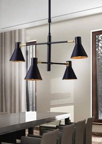 Candellux Čierno-zlatý závesný luster Less pre žiarovku 4x E14 34-72689