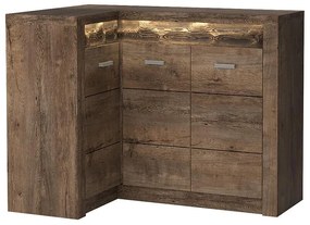 Komoda rohová Odraz Indianapolis I15K tmavý jaseň