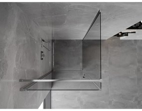 Mexen Mist-B, 1-krídlový výklopný sprchový kút 85 x 85 cm, číre sklo, chrómový profil, 8A2T-085-085-01-00