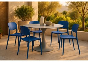 Modrá plastová záhradná stolička Hébé – Bonami Essentials