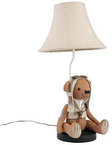Detská stolná lampa Medveď hnedý vrátane LED - Charles