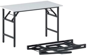 Konferenčný stôl FAST READY, 120x60 cm, čierna podnož, biela