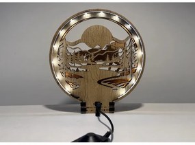 Li-Go 23598/DUB2 - LED stmievateľná stolná dekorácia LED/12W/230V 20x22 cm dub