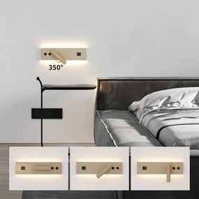 Brilagi-LED Nástenné bodové svietidlo s USB portom NOCTIS LED/3W/230V+LED/9W béžové