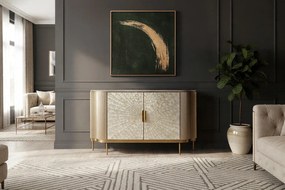 Komoda Stilig 150 cm slonovinová/zlatá