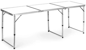 Skladací cateringový stôl 180 x 60 cm biely 3-časťový