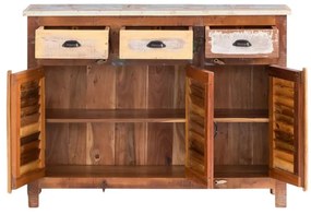 furniture-nabytek.cz - Masívna komoda Wakefield z recyklovaného dreva, lakovaná, viacfarebná – 122×42×90 cm
