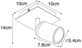 Moderné kúpeľňové bodové svetlo mosadzné štvorcové IP44 - Ducha