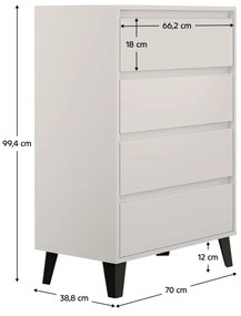 Komoda BOGAN 4S70, biela