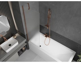 Mexen Next, vaňová zástena 1-krídlová 60 x 150 cm, fixné krídlo, 6 mm námraza sklo, ružové zlato profil, 895-060-000-00-30-60