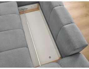 Tmavosivá ženilková rozkladacia/s úložným priestorom rohová pohovka (ľavý roh/s leňoškou) Everest – Bobochic Paris