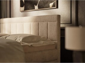 Béžová boxspring posteľ s úložným priestorom 160x200 cm Caya – Maison de Rêve
