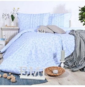 Obliečky bavlnené Ivy modré EMI, Štandardný set jednolôžko obsahuje 1x 140x200 + 1x 70x90