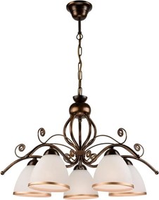 Luster na reťazi RETRO II 5xE27/60W/230V čierna patina