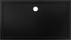 Mexen Flow Slim, obdĺžniková sprchová vanička 150 x 100 cm, čierna matná, 46R701015