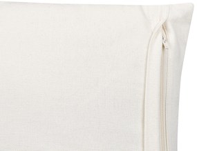 Bavlnený vankúš geometrický vzor 45 x 45 cm biela/žltá WOODI Beliani