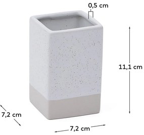 Krémový keramický téglik na zubné kefky Careli – Kave Home