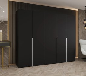 Šatníková skriňa 250 cm Alice 1 (čierna + kašmír). Akcia -20%. Vlastná spoľahlivá doprava až k Vám domov. 1126130