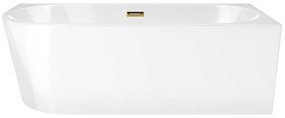 D‘Eluxe - VANE - Voľne stojaca akrylátová vaňa RELAX RS16R Pravá xcm Voľne stojaca vaňa biela 1 75 60 160x75cm biela + Sifón CLIK CLACK - farba Zlatá