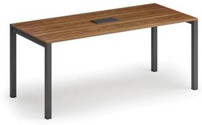 Stôl SQUARE 1800 x 800 x 750, orech + stolná zásuvka TYP II, čierna