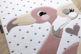 Koberec PETIT FLAMINGOS FLAMING SRDIEČKA krém