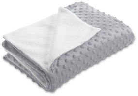 Biante Detská obojstranná deka Minky bodky/Polar MKP-048 Sivá 100x150 cm