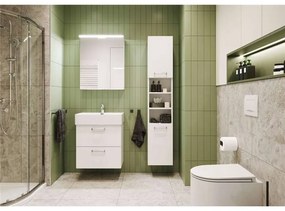 Mereo, Kúpeľňová galerka 60 cm alebo 80 cm, zrkadlová skrinka, 2x dvere, biela, MER-CN716GB