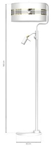 Stojacia lampa ULTIMO 1xE27/40W/230V + 1xGU10/MR11/7W biela