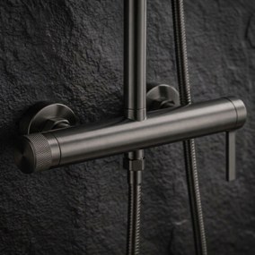 Rea RIVO, sprchová súprava s pákovou batériou, grafitová, REA-P9497