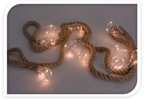 Exteriérové svetielka 3 m, žiarovky sú súčasť balenia, hnedá