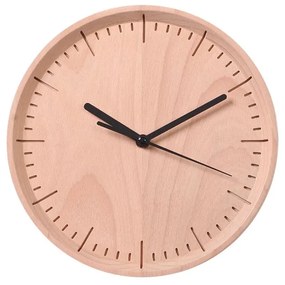 Drevené nástenné hodiny PANA OBJECTS Meter, (buk), prírodná, čierna (26 cm.) QLPN10039